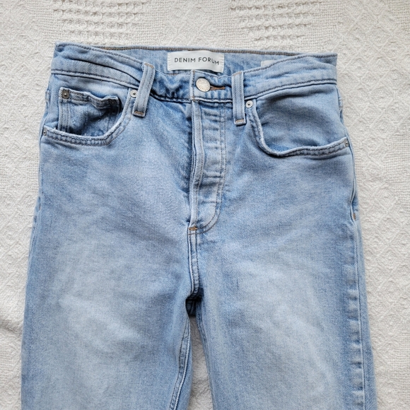 Denim Forum, The Yoko High Rise Slim 28L Organic Cotton Casual Jeans- Light Wash - Picture 2 of 9